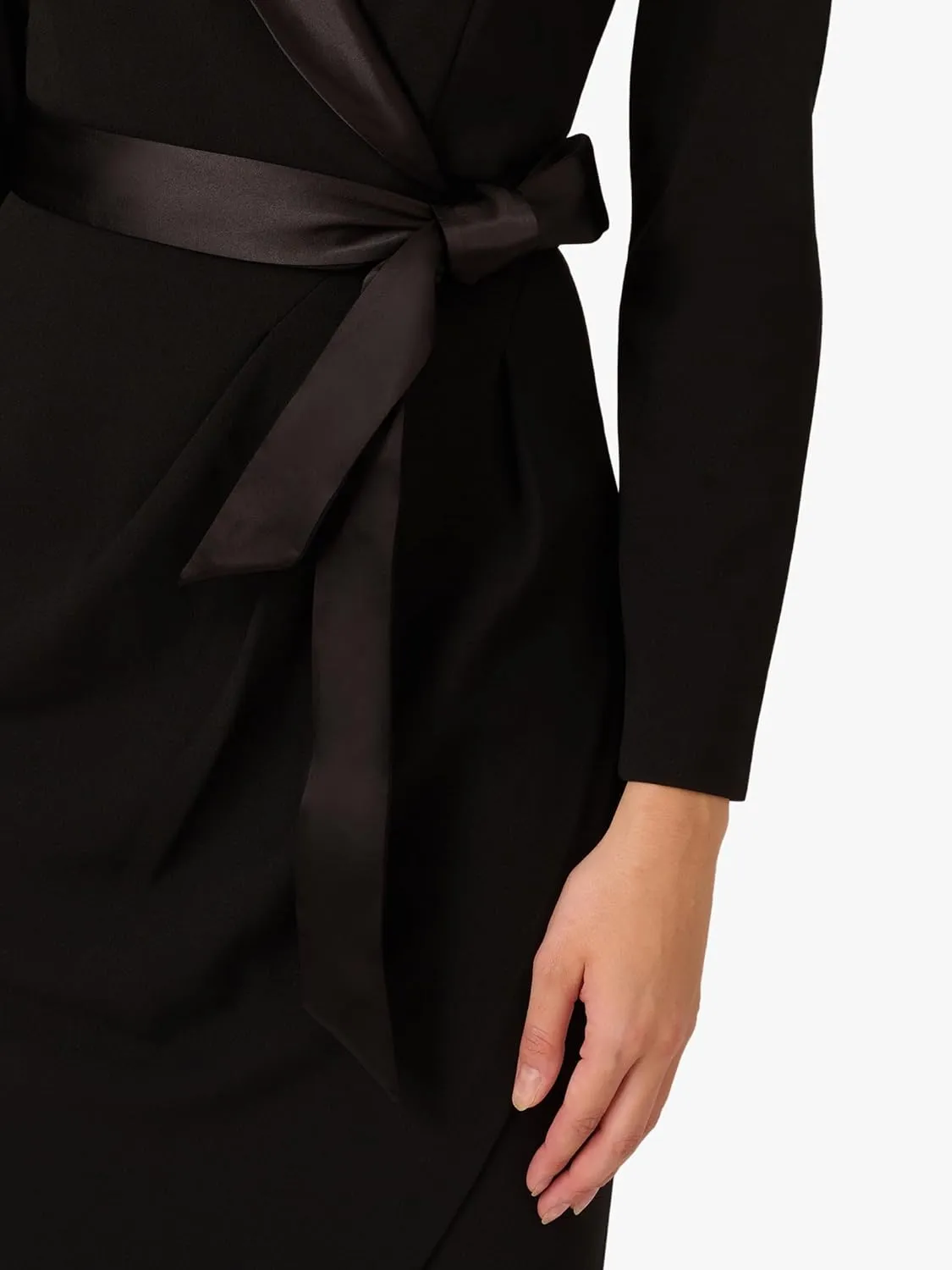 Adrianna Papell Women's Knit Crepe Tuxedo Wrap Dress