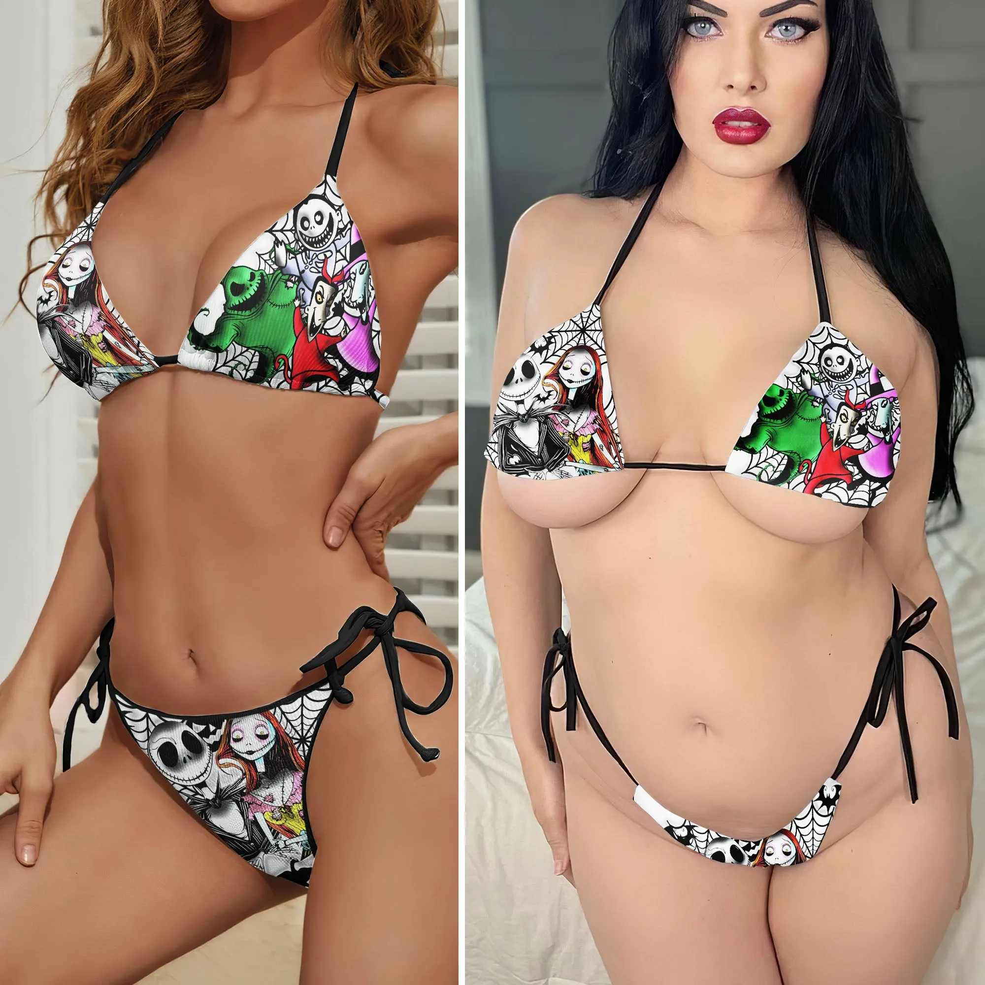 Art Movie Theme Micro Triangle Bikini Swimsuit