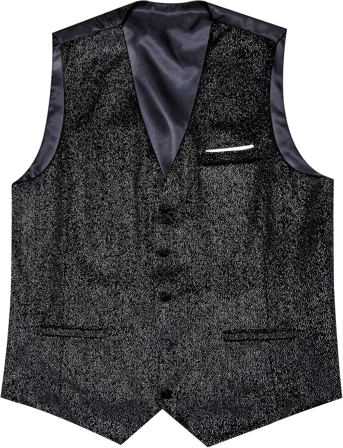 Barry.Wang Mens Shiny Vest V-neck Silm Fit Suit Waistcoat Bowtie Set Party Prom Tuxedo Formal Casual
