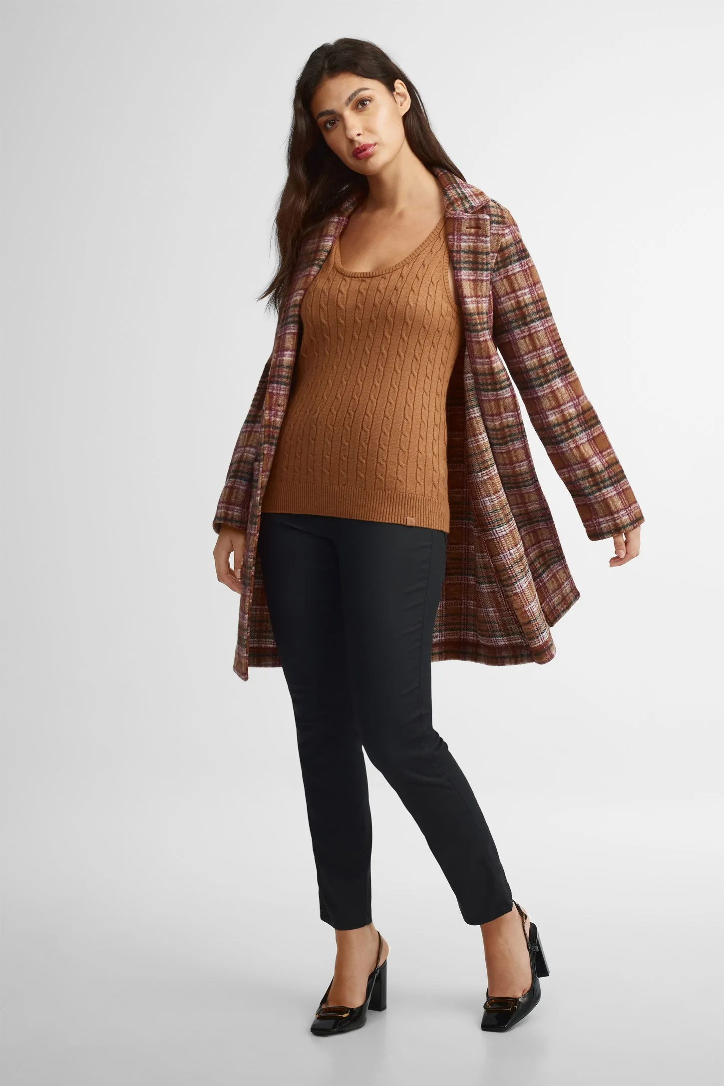 Camisole ajustée tricot câble - Femme