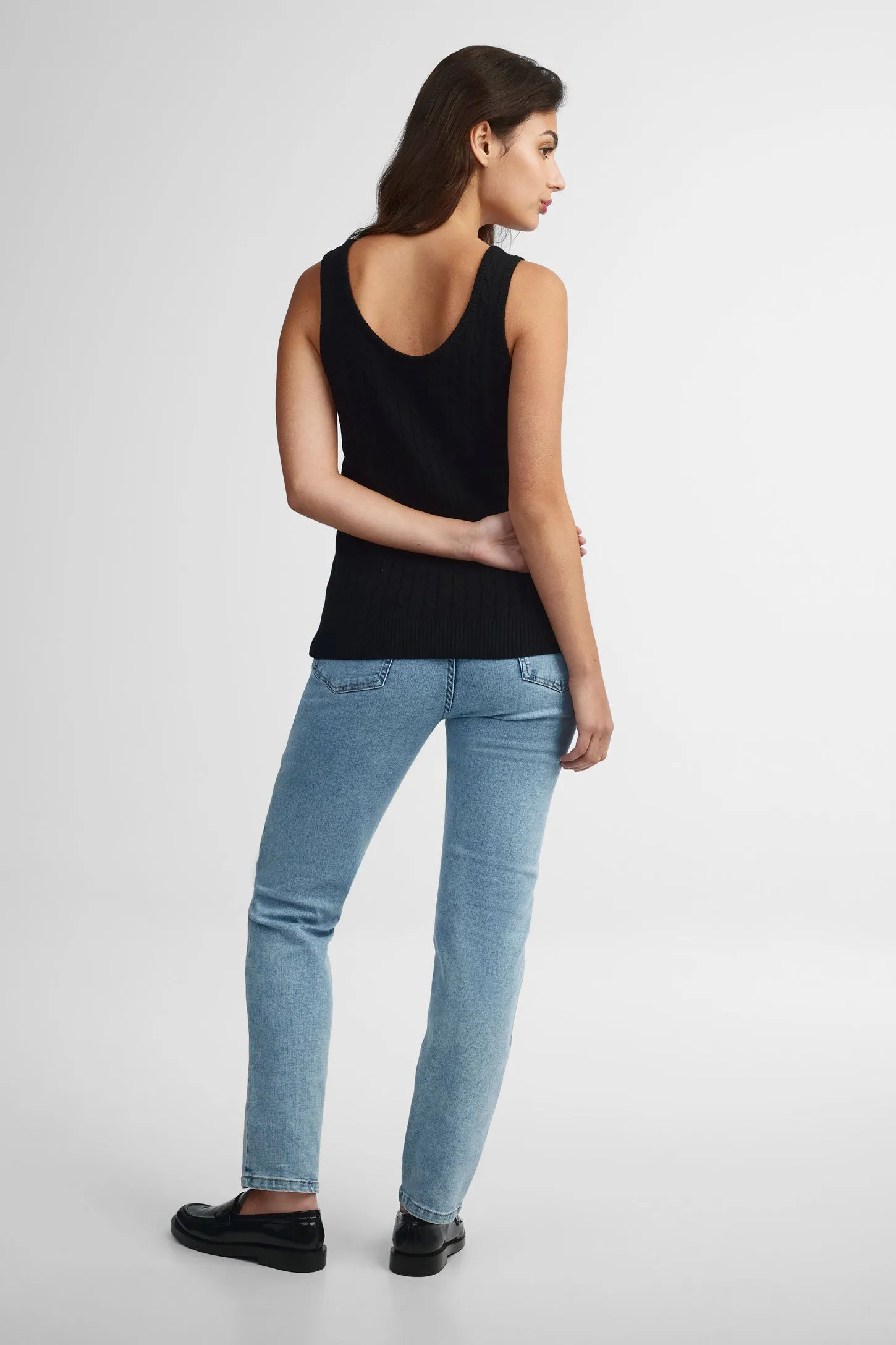 Camisole ajustée tricot câble - Femme