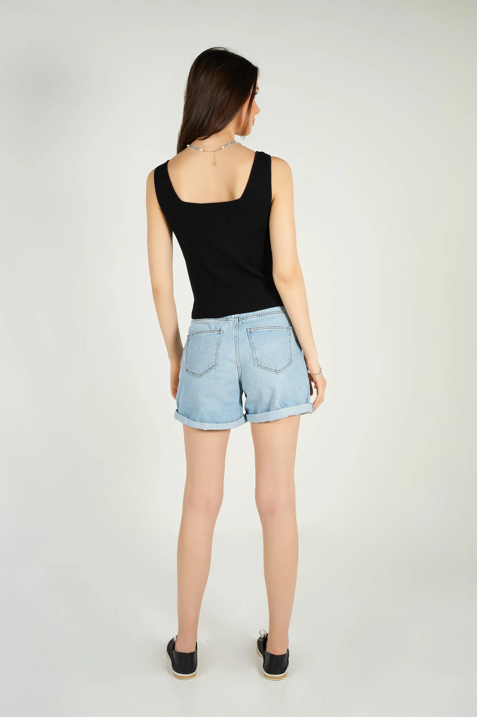 Camisole courte côtelée - LUA-W1 - (E-B14) - VENTE FINALE