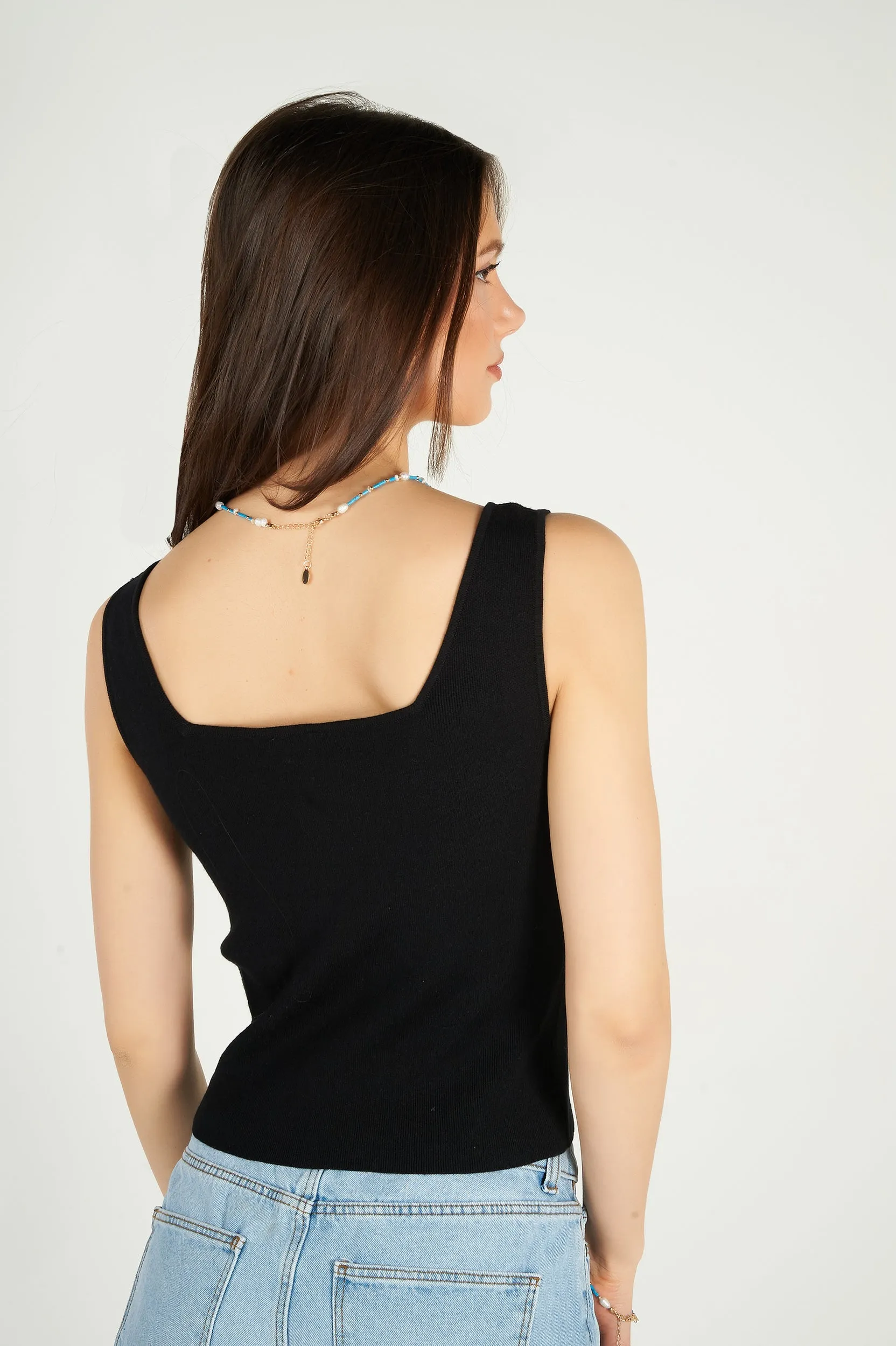 Camisole courte côtelée - LUA-W1 - (E-B14) - VENTE FINALE
