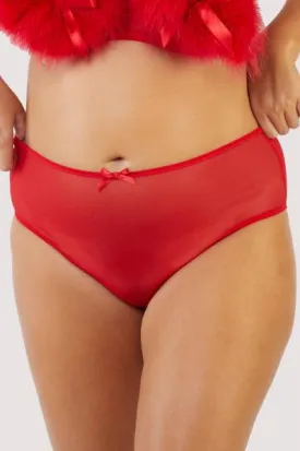 Elizabeth Mesh High Waisted Brief - Red -