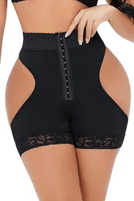 Full Size Cutout Hook-And-Eye Shaping Shorts