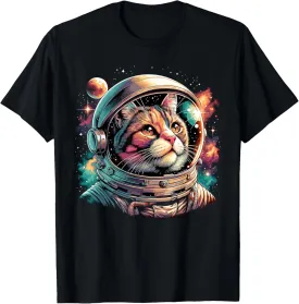 Galaxy Astronaut Cat Space T-Shirt