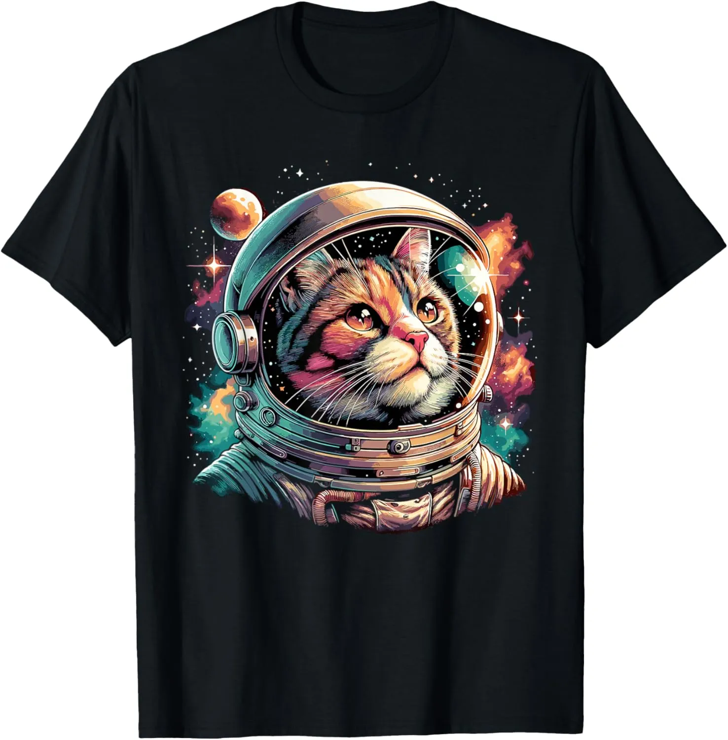 Galaxy Astronaut Cat Space T-Shirt