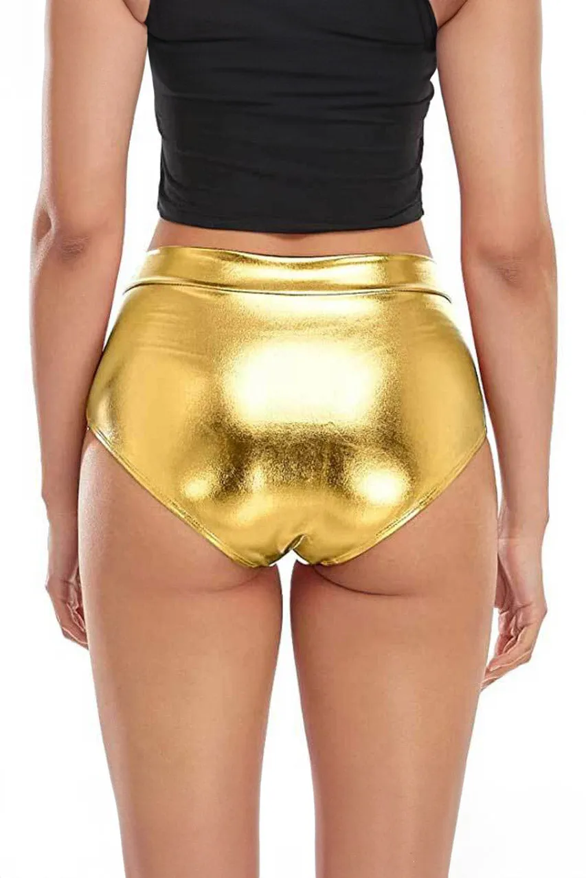 High Waisted Wet Look Panty