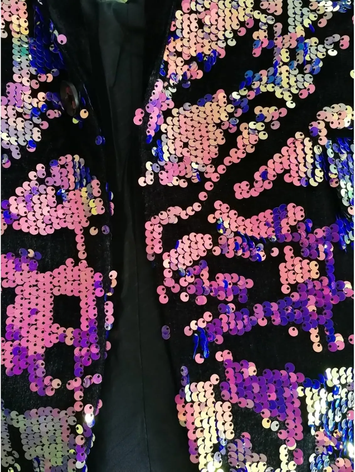 Men's Purple Sequin Blazer Jacket,Velvet Shawl Collar Slim Fit Tuxedo for Weddings, Galas & Evening Events