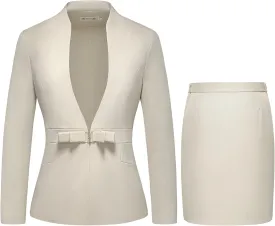 MODFUL Womens Business Dress Suit Set 2 Piece Pencil Skirt Lady Work Suit Blazer Dress Set