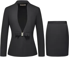 MODFUL Womens Business Dress Suit Set 2 Piece Pencil Skirt Lady Work Suit Blazer Dress Set