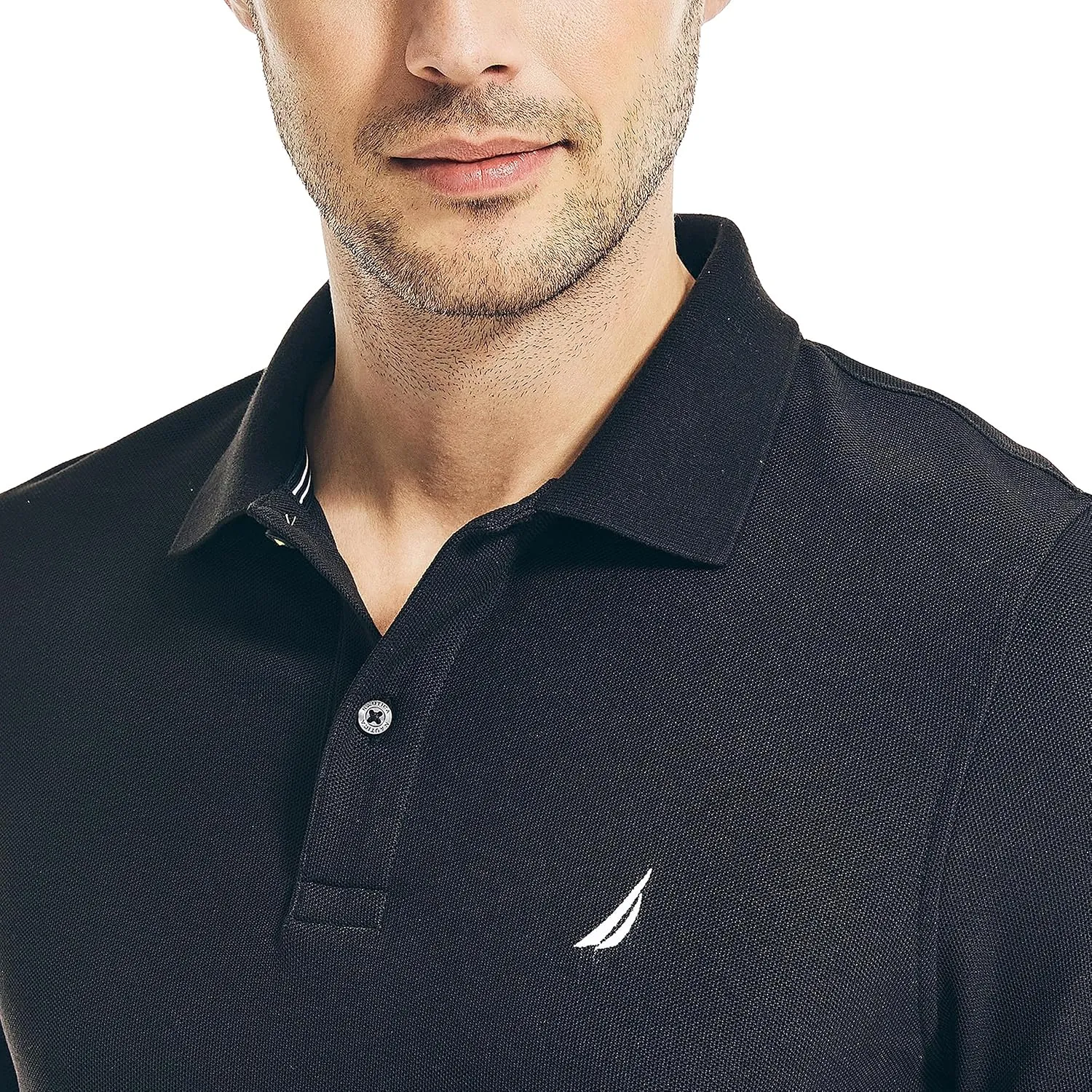 Nautica Men's Classic Short Sleeve Solid Performance Deck Polo Shirt