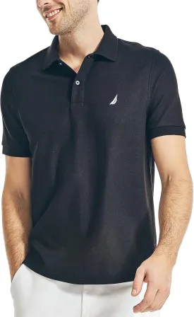 Nautica Men's Classic Short Sleeve Solid Performance Deck Polo Shirt