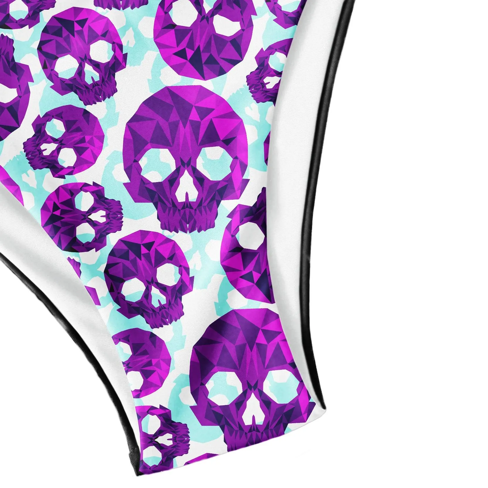 Pastel Violet Blue Skull Pattern Micro Triangle Bikini Swimsuit