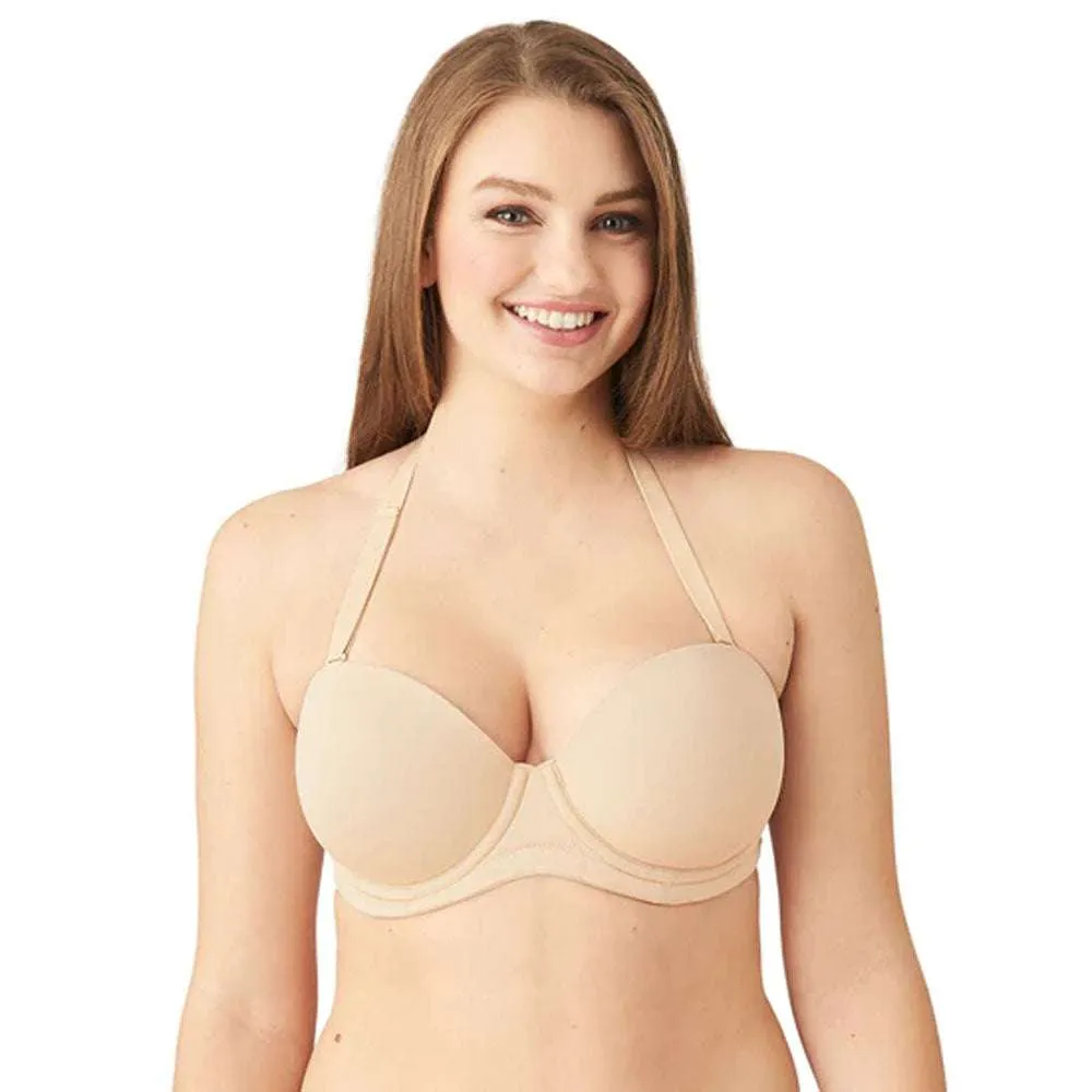Red Carpet Padded Wired Half Cup Low Coverage Strapless Bra - Beige