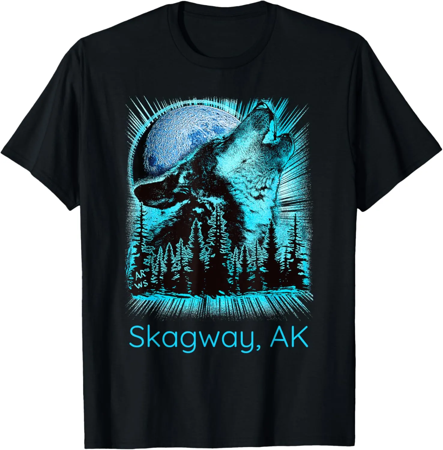 Skagway Alaska Howling Wolf Moon Forest Nature Lover T-Shirt