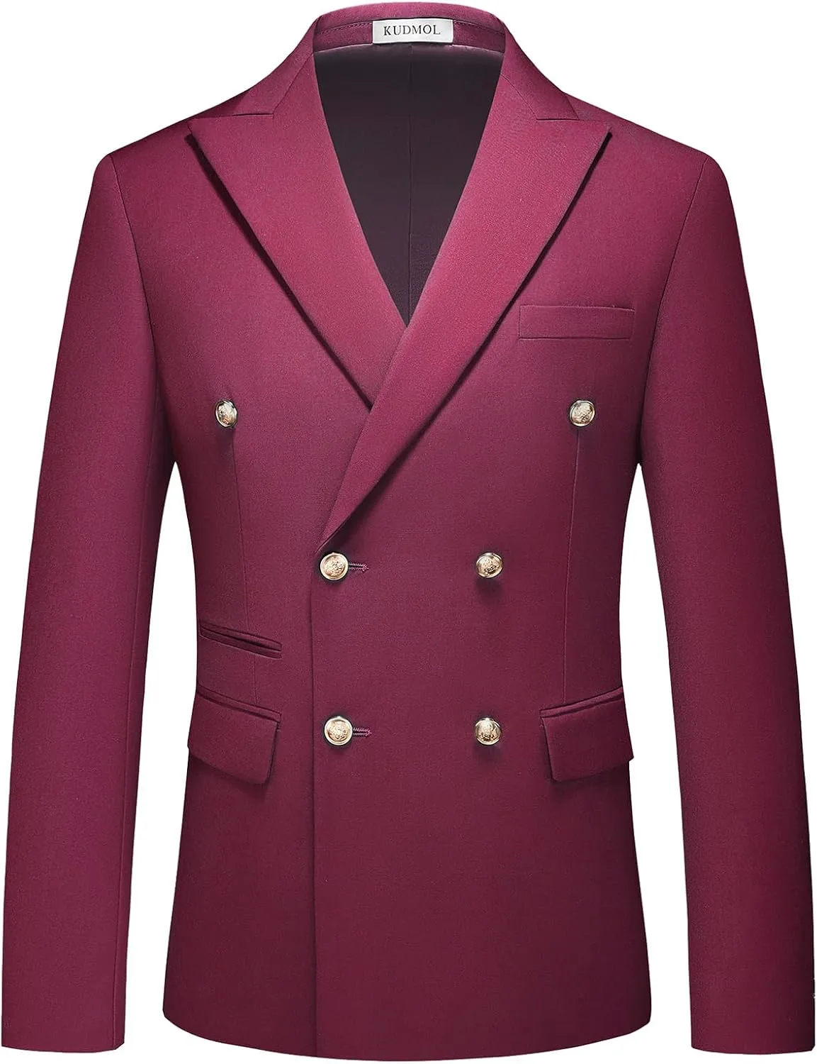 Suit for Men Solid Double Breasted 2 Piece Tuxedo Set Regular Fit Peak Lapels Jacket and Pants