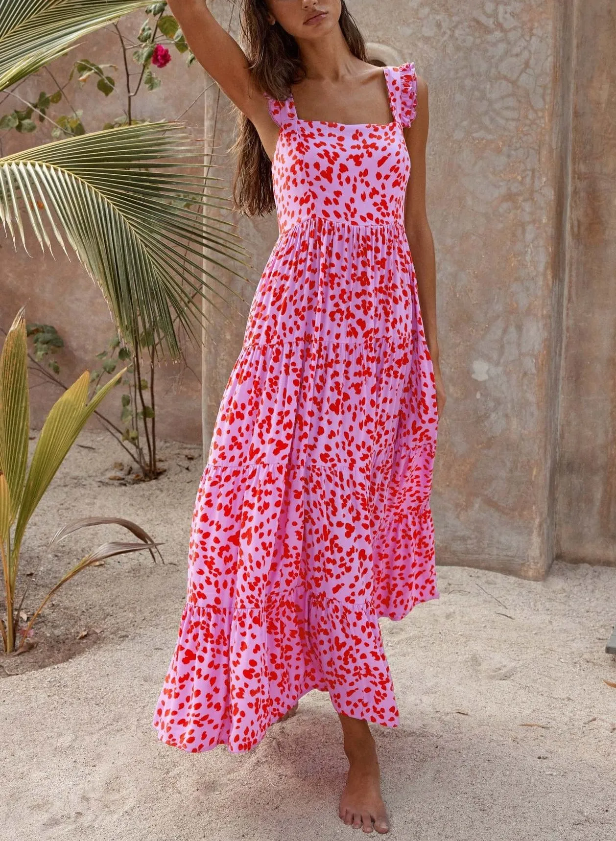 Summer Long Printed Camisole Dress