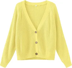 TASAMO Women's Long Sleeve Knit Sweater Open Front Cardigan Button Loose Outerwear