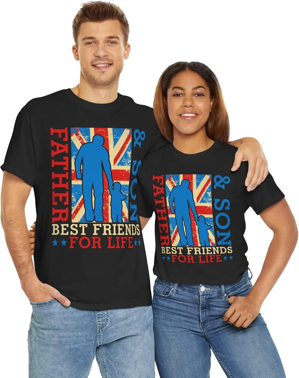 UK Father and Son Best Friends Forever Funny Father's Day Unisex Tee, Dad Shirt, Gift for Him, Best Dad Ever, Daddy T-Shirt