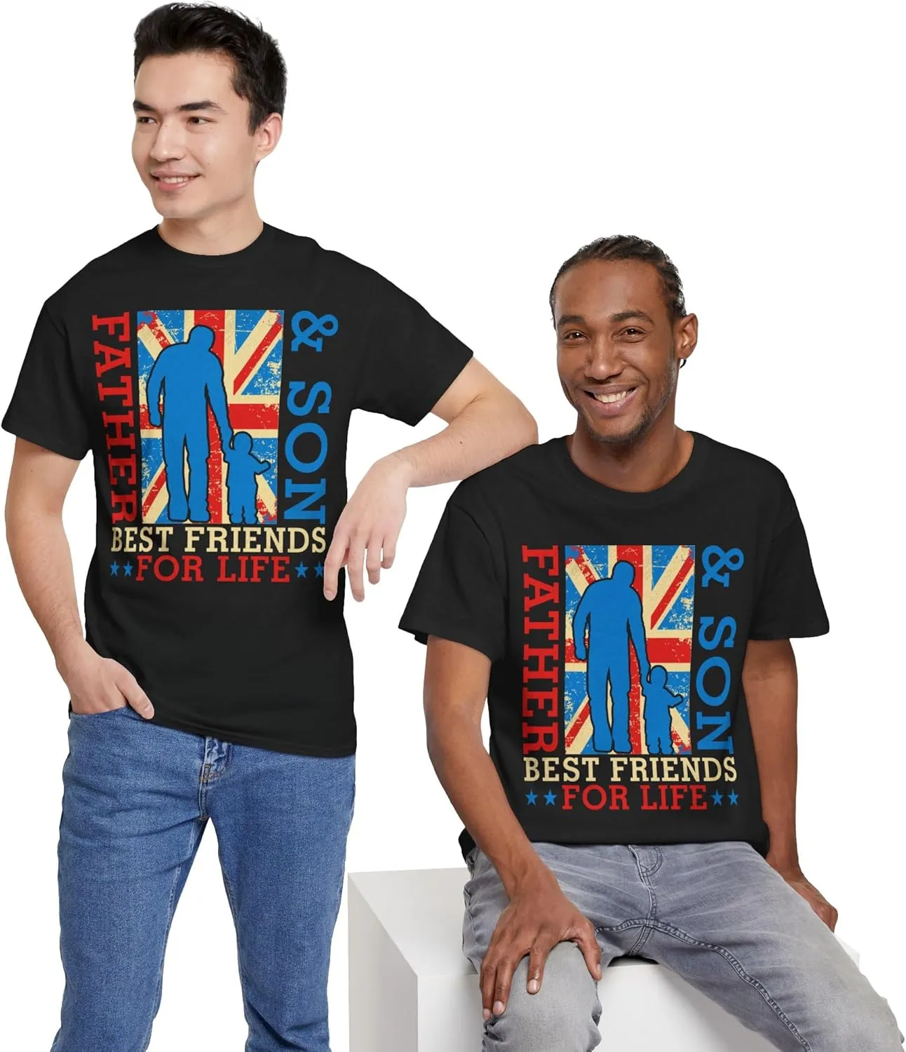 UK Father and Son Best Friends Forever Funny Father's Day Unisex Tee, Dad Shirt, Gift for Him, Best Dad Ever, Daddy T-Shirt