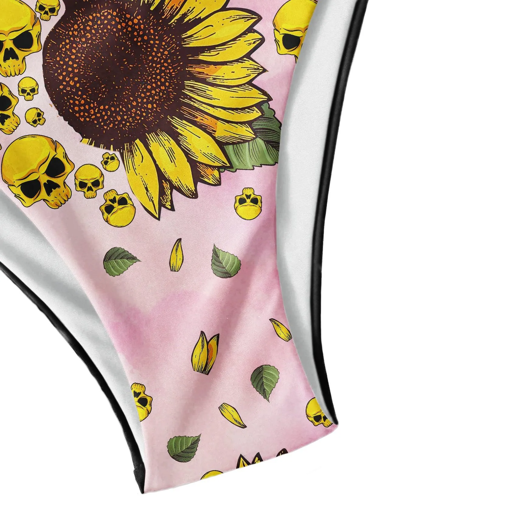 Vintage Sunflower Skull Micro Triangle Bikini Swimsuit