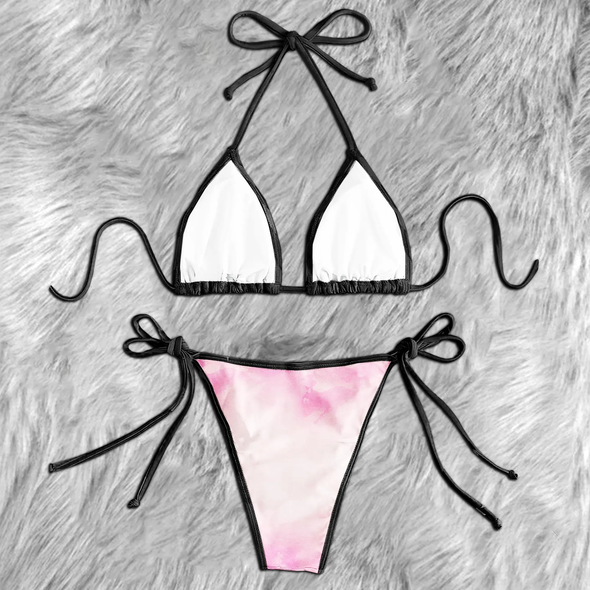 Vintage Sunflower Skull Micro Triangle Bikini Swimsuit