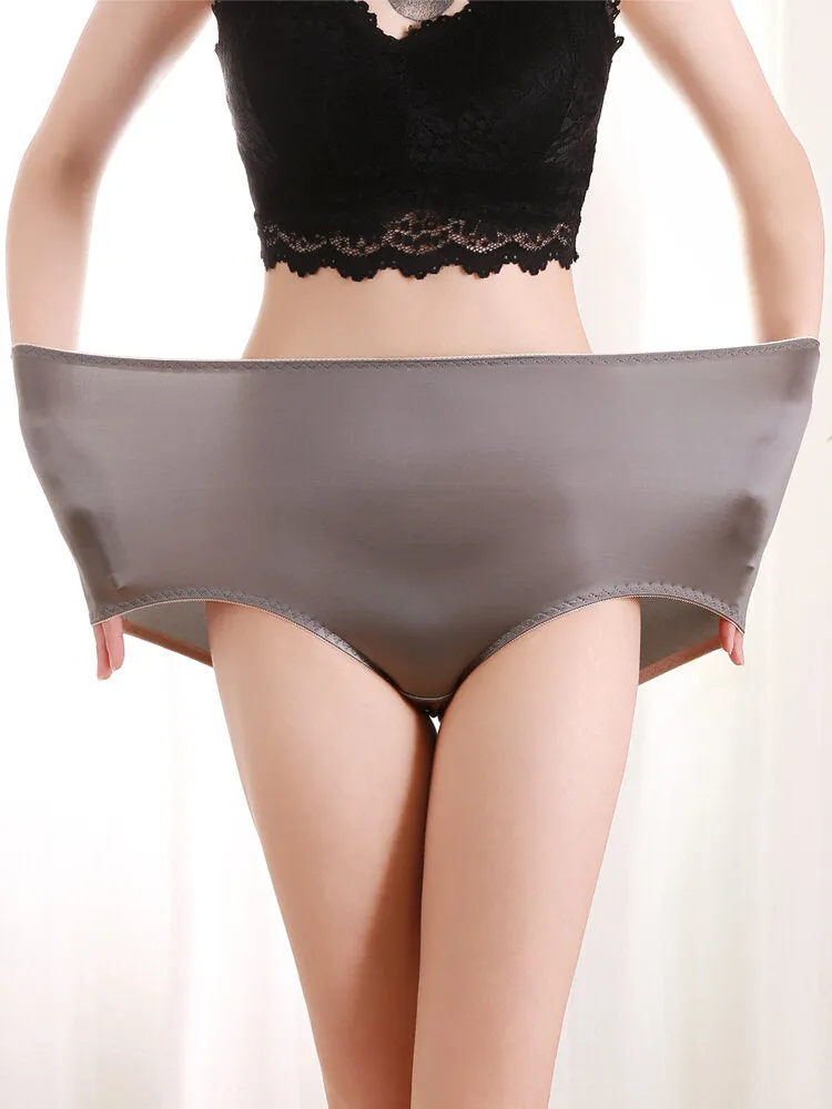 Women High Waisted Seamless Plain Full Hip Soft Comfy Panty